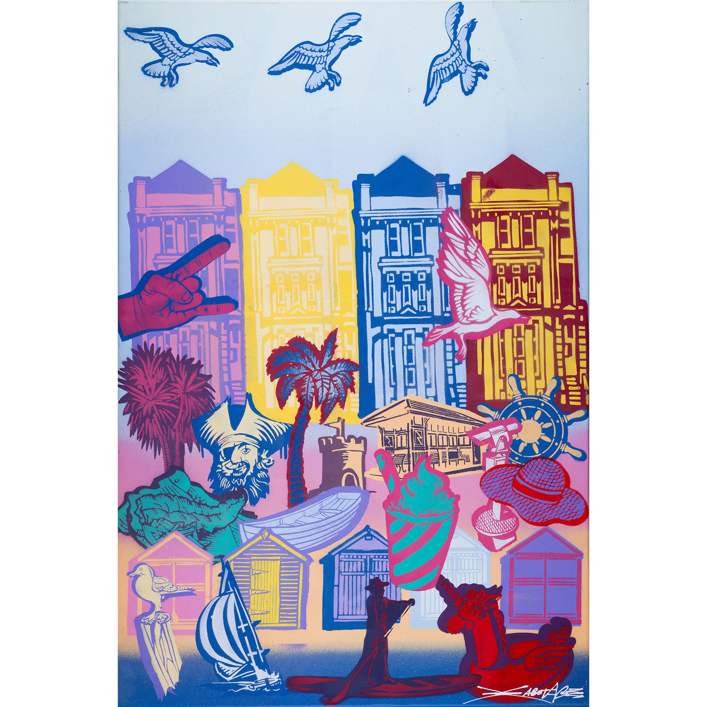 Paignton Beside The Sea Original Canvas