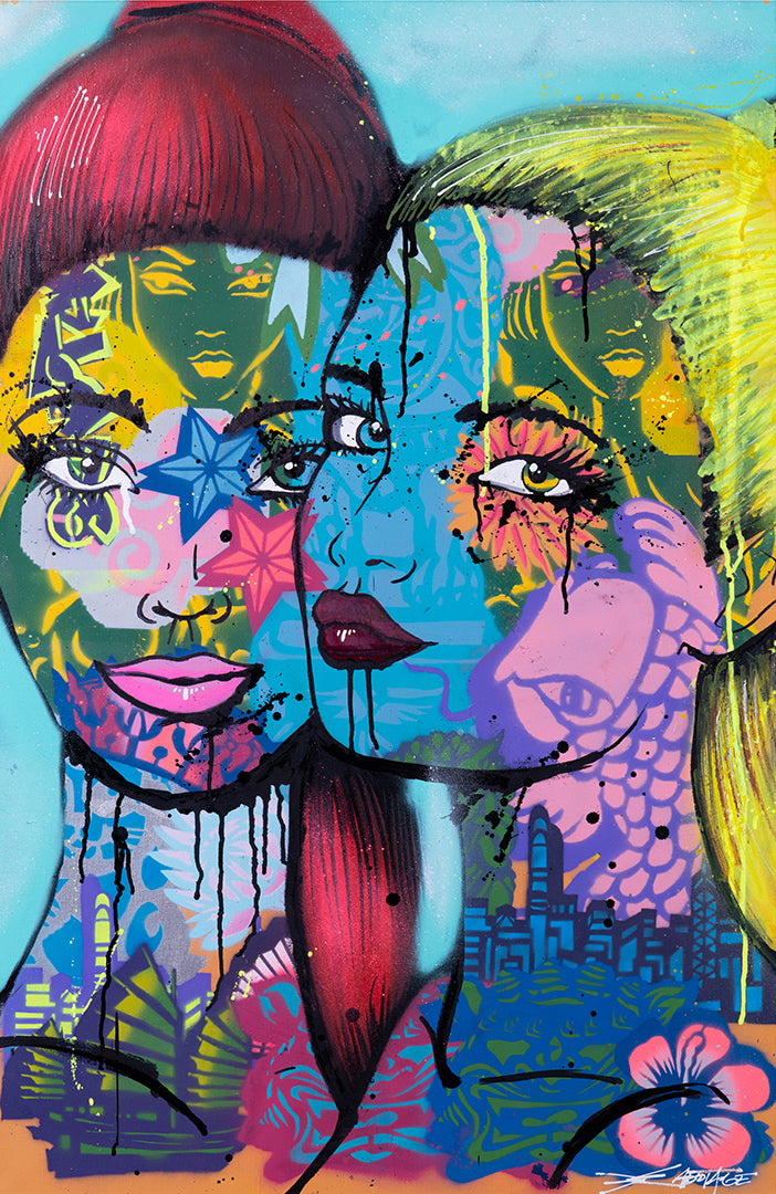 Two Heads are Better Than One - True Reflections Collection - 2020 - Spray Paint Original Artwork by Szabotage