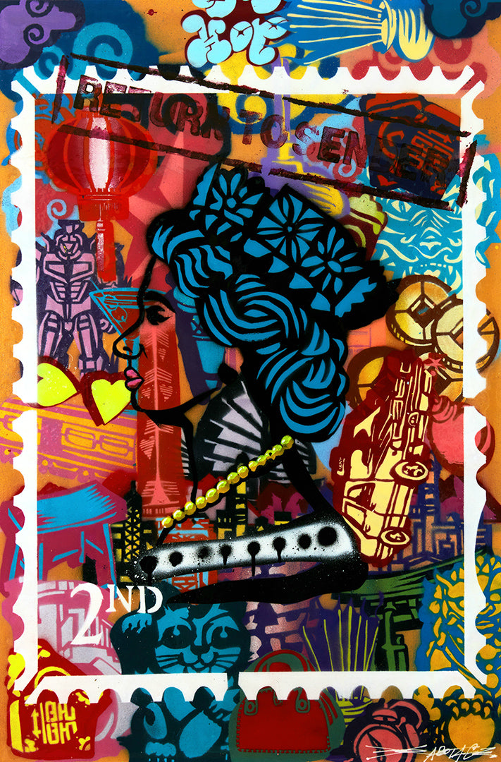 Return to Sender Orange Stamp - Poster Print