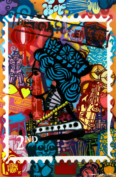 Return to Sender Orange Stamp - Poster Print