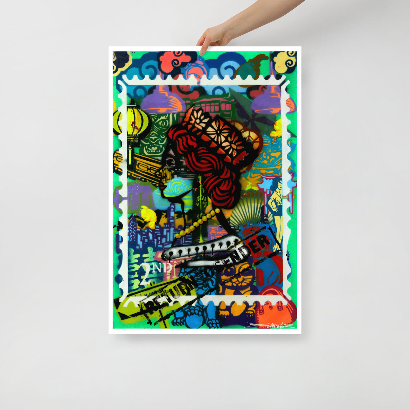 Return to Sender Green Stamp - Poster Print