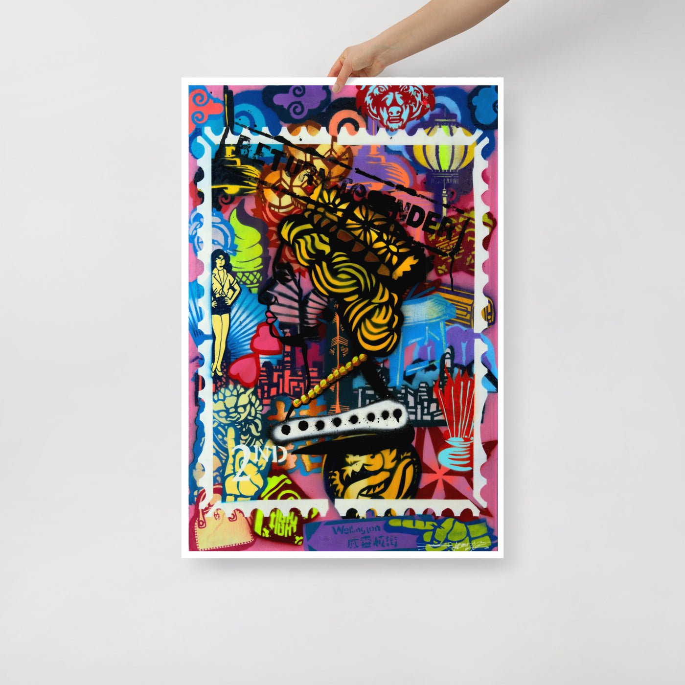 Return to Sender Pink Stamp - Poster Print